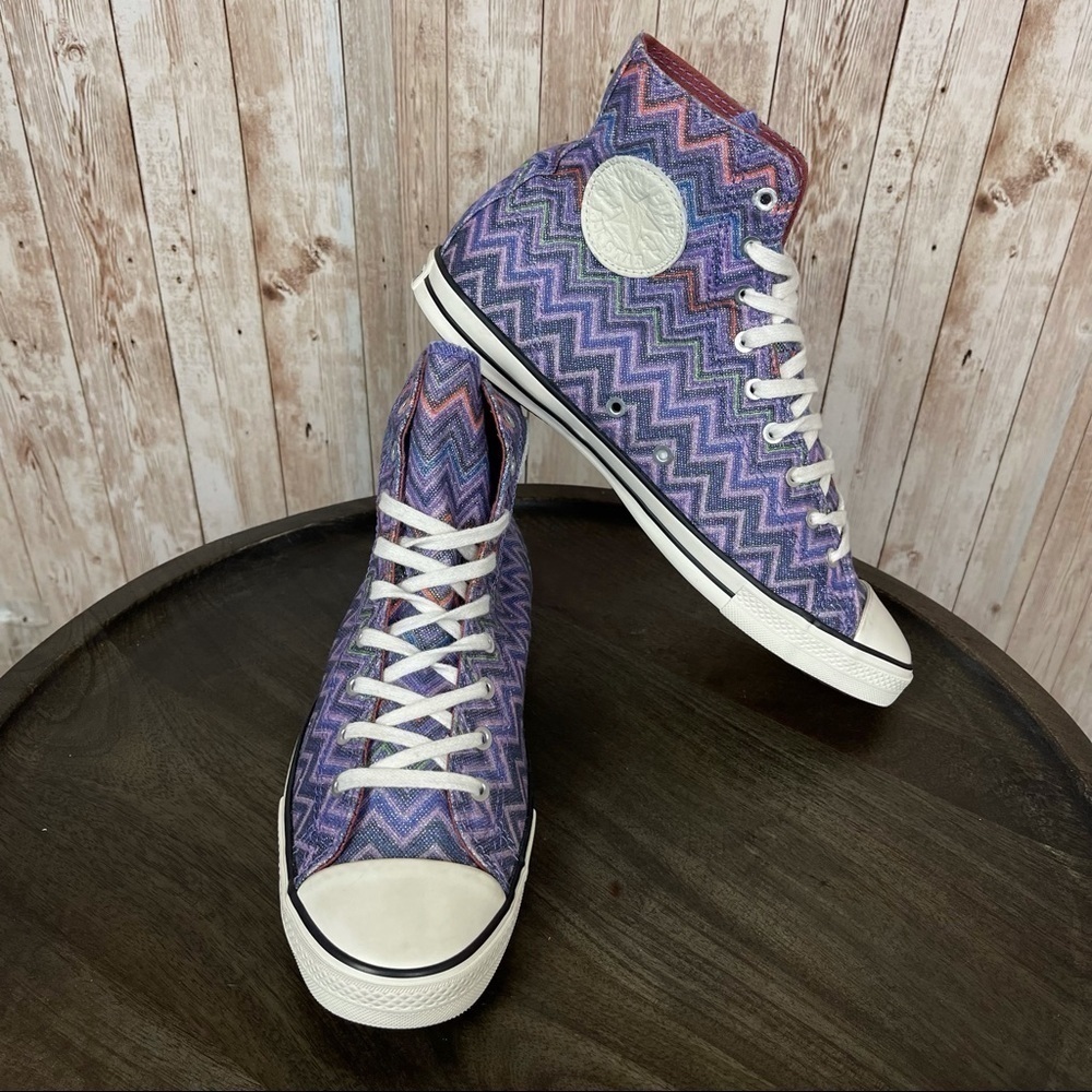 Converse X Missoni CTAS Hi High Top Sneaker Purple Size 7.5 Women